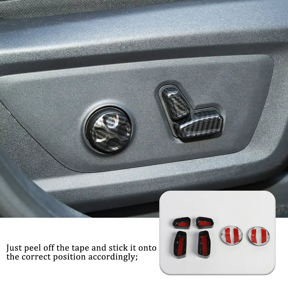For Jeep 2011-2021 Grand Cherokee WK2 / 2014+ Cherokee 6 PCS Seat Adjustment Button Switch Cover Trim