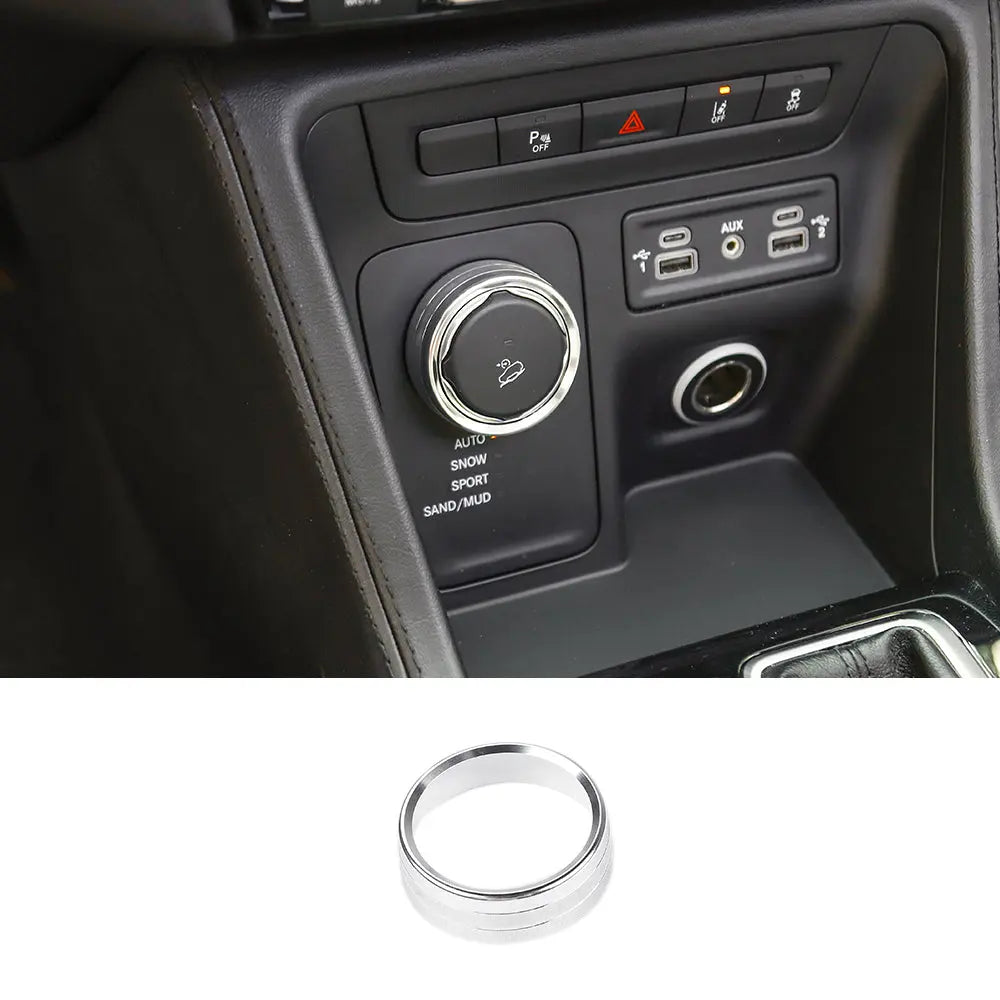 For Jeep 2015+ Renegade/ 2014+ Cherokee/ 2017-2021 Compass Four-wheel Drive 4WD Switch Knob Trim Ring