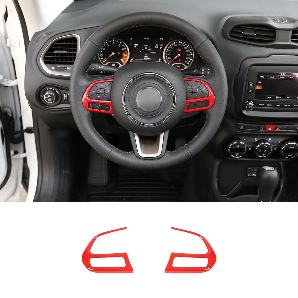 For Jeep 2015+ Renegade/ 2017-2021 Compass Steering Wheel Button Cover Trim Accessories