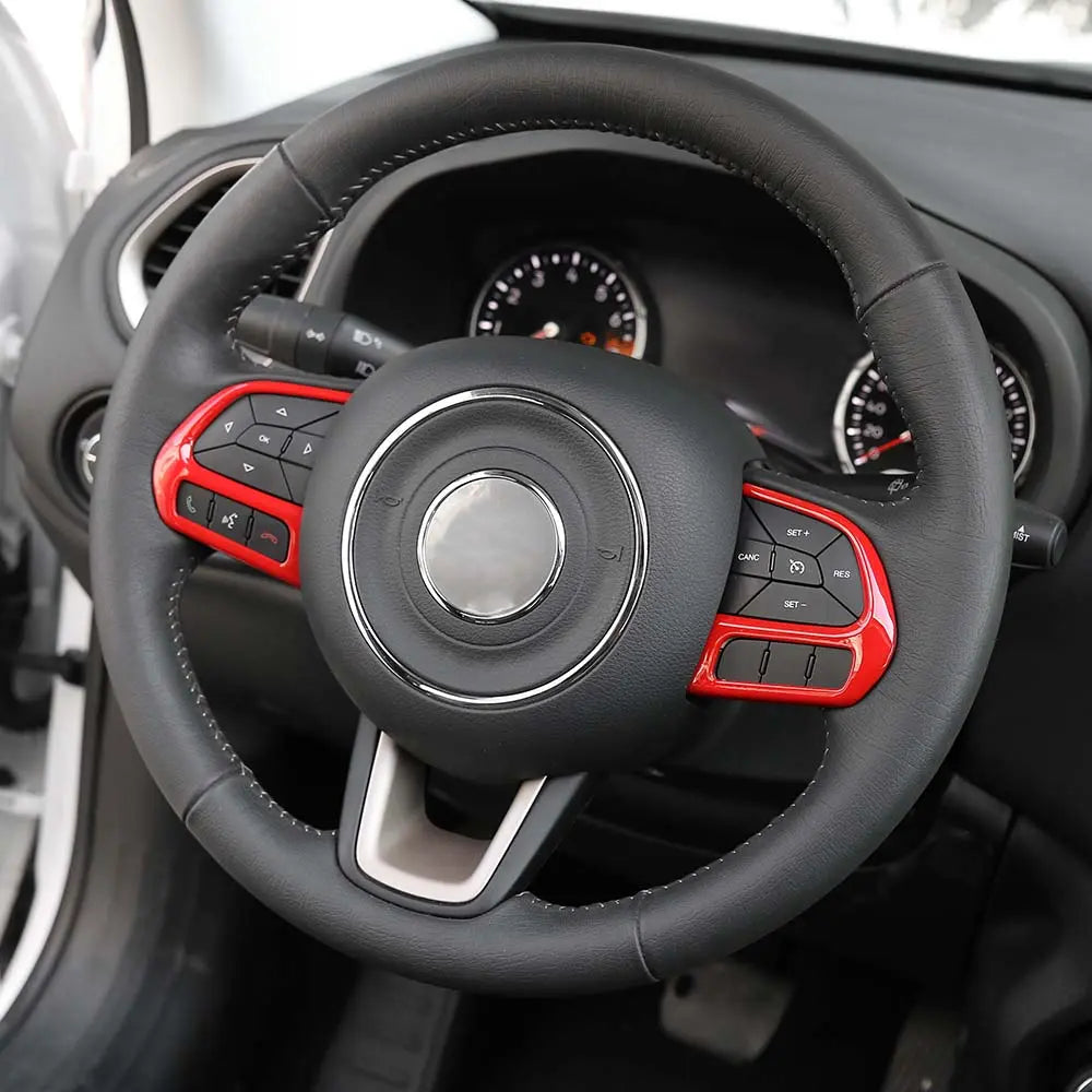 For Jeep 2015+ Renegade/ 2017-2021 Compass Steering Wheel Button Cover Trim Accessories