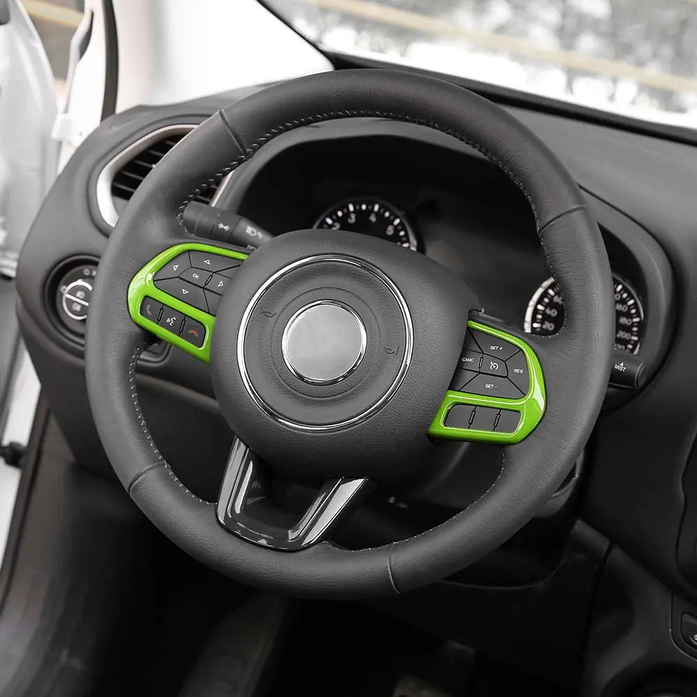 For Jeep 2015+ Renegade/ 2017-2021 Compass Steering Wheel Button Cover Trim Accessories