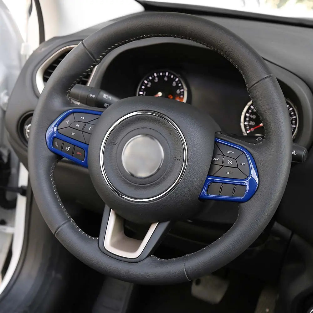 For Jeep 2015+ Renegade/ 2017-2021 Compass Steering Wheel Button Cover Trim Accessories