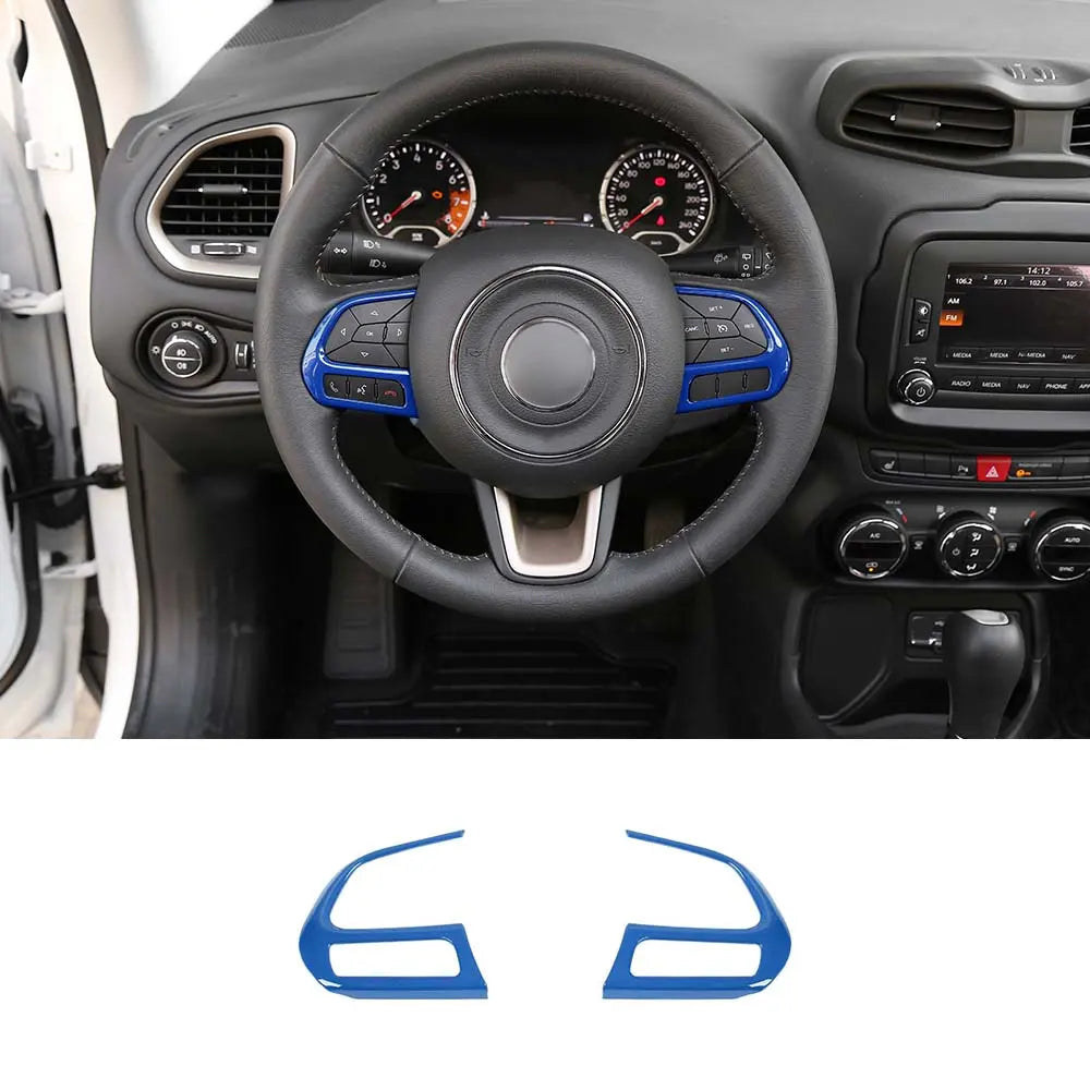 For Jeep 2015+ Renegade/ 2017-2021 Compass Steering Wheel Button Cover Trim Accessories