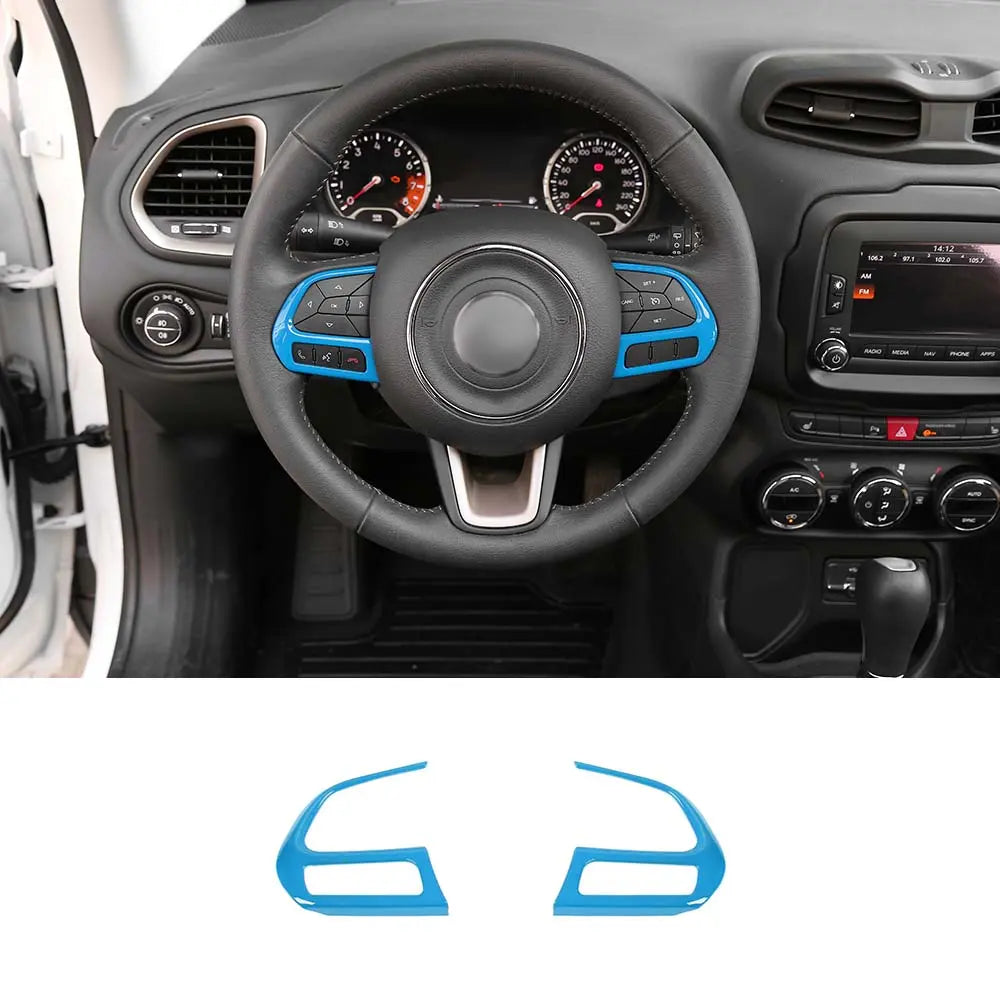 For Jeep 2015+ Renegade/ 2017-2021 Compass Steering Wheel Button Cover Trim Accessories