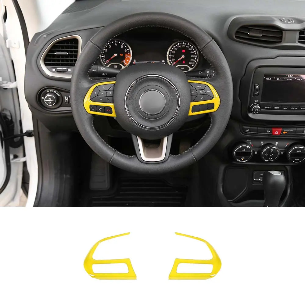 For Jeep 2015+ Renegade/ 2017-2021 Compass Steering Wheel Button Cover Trim Accessories