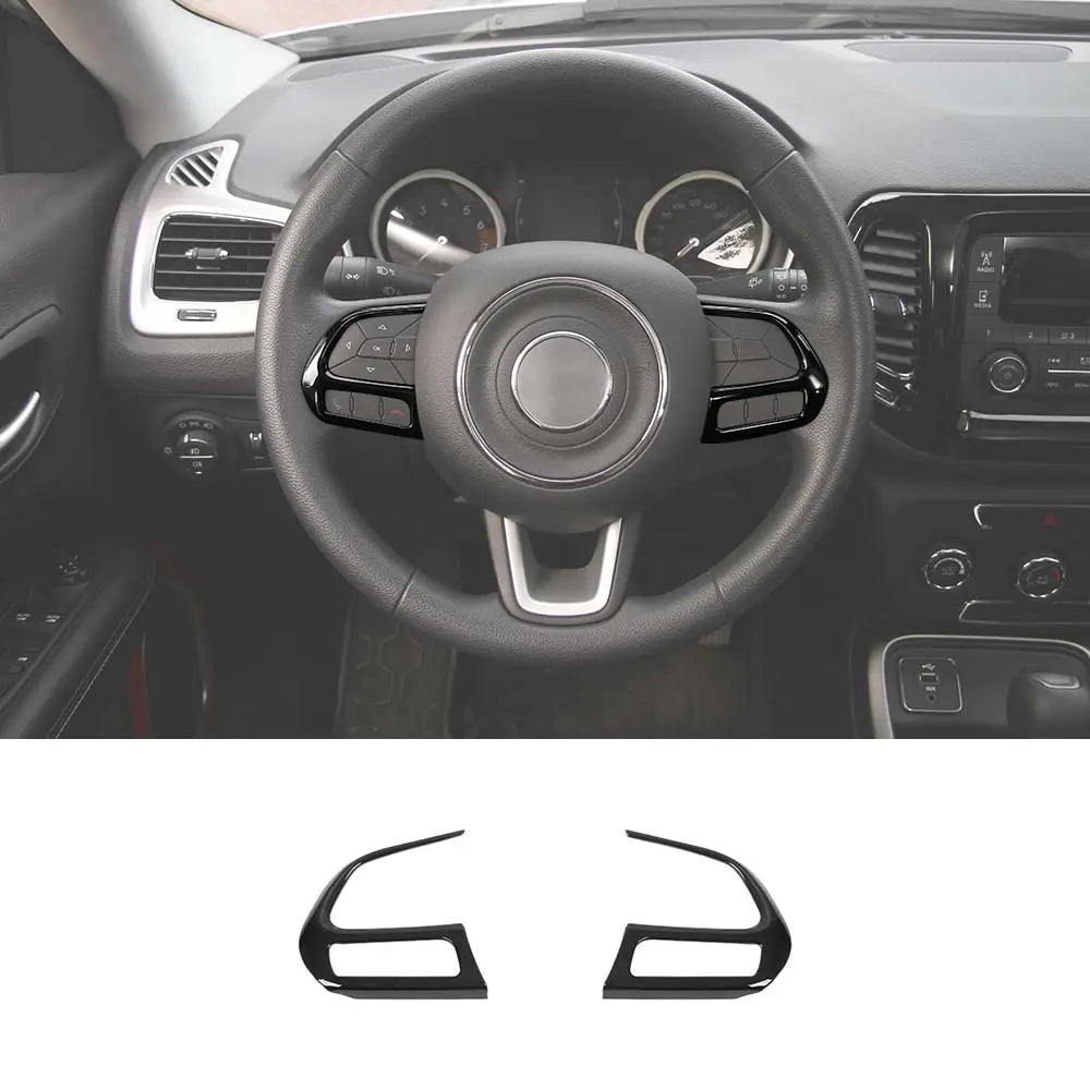 For Jeep 2015+ Renegade/ 2017-2021 Compass Steering Wheel Button Cover Trim Accessories