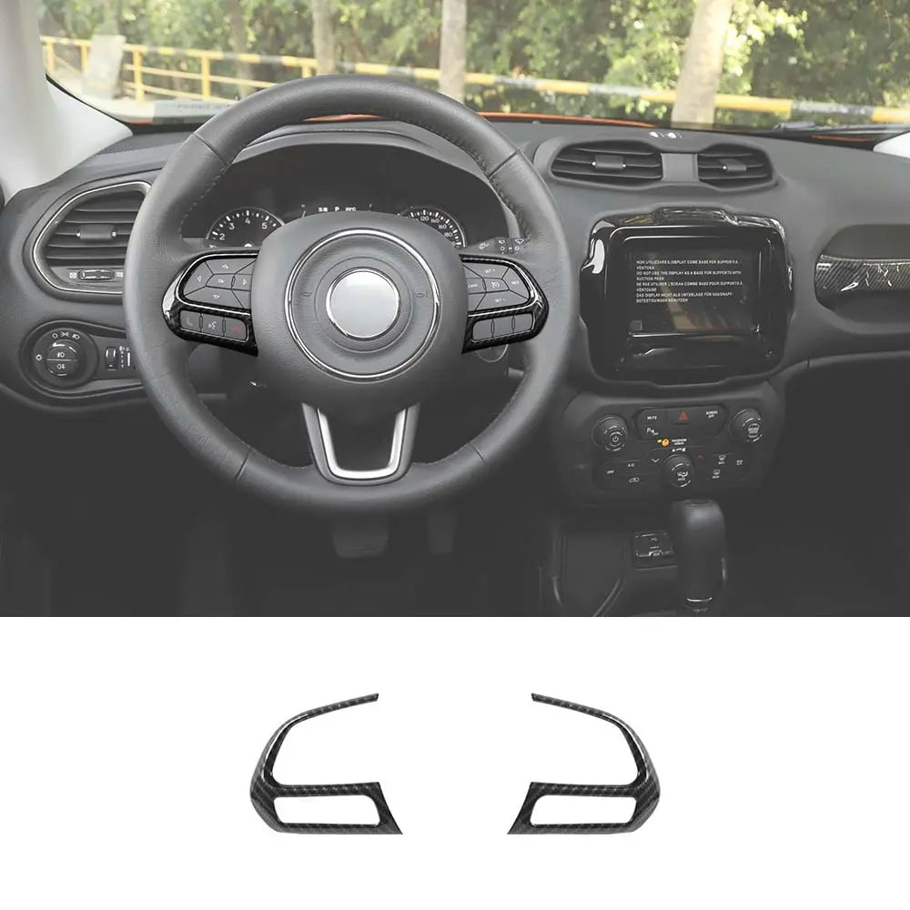 For Jeep 2015+ Renegade/ 2017-2021 Compass Steering Wheel Button Cover Trim Accessories