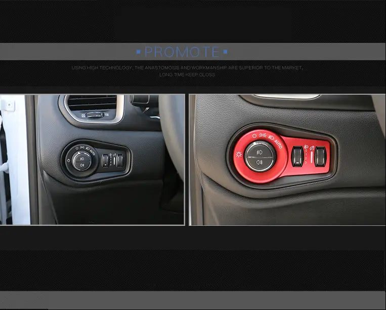 For Jeep 2015+ Renegade & 2014+ Cherokee Headlight Switch Trim Frame