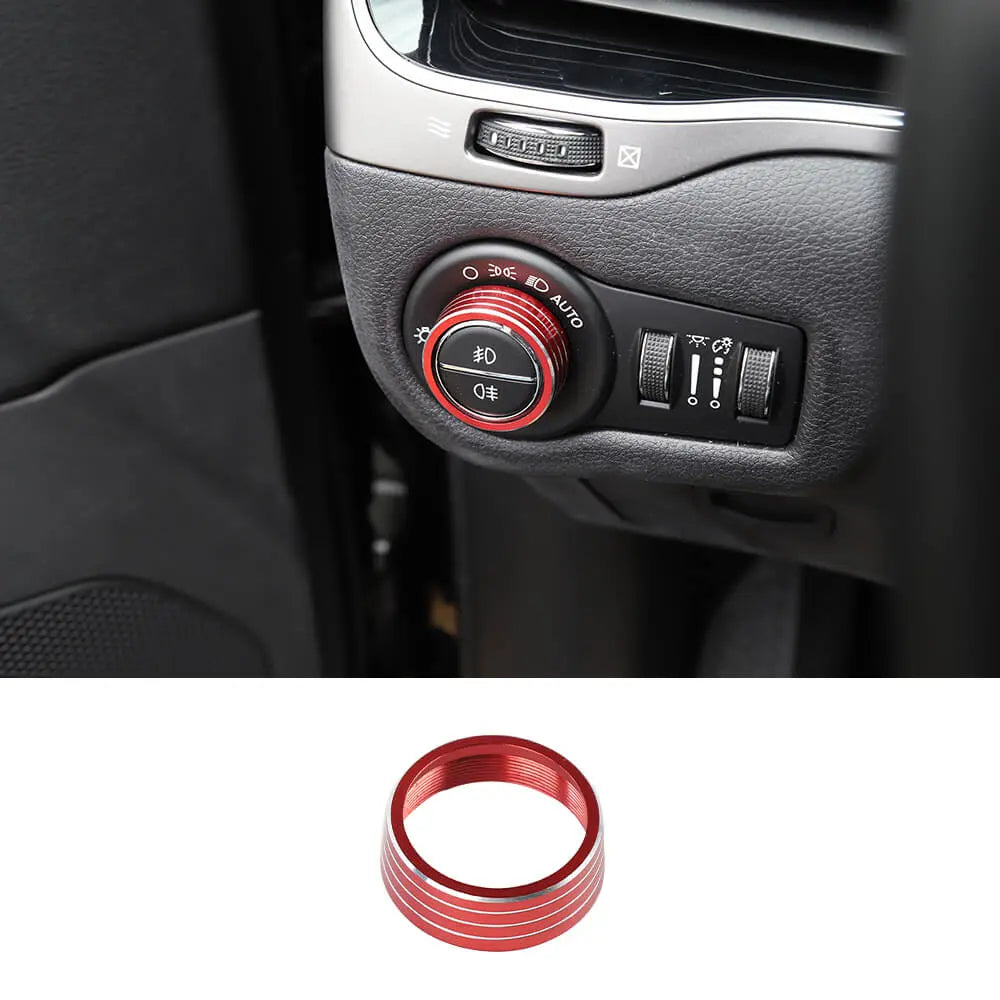 For Jeep Cherokee 2014+/Renegade 2015+ Headlight Switch Knob Decor Ring Trim