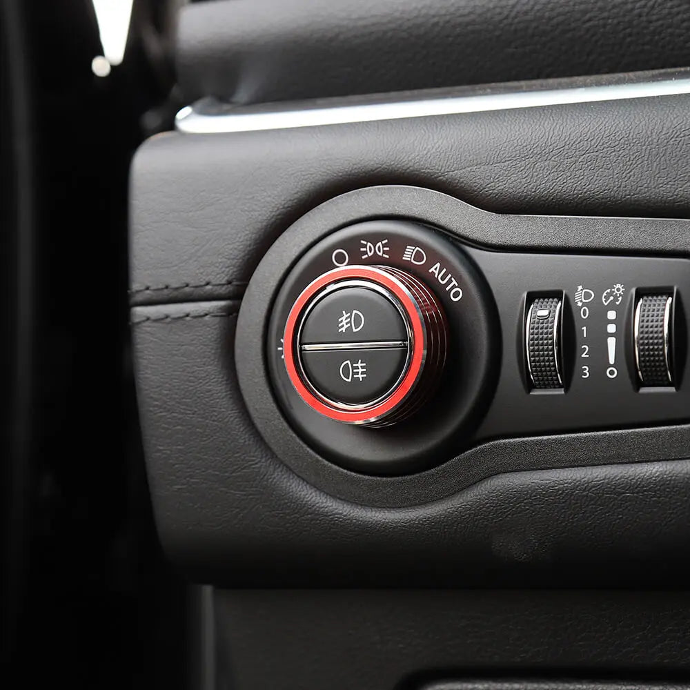 For Jeep Cherokee 2014+/Renegade 2015+ Headlight Switch Knob Decor Ring Trim