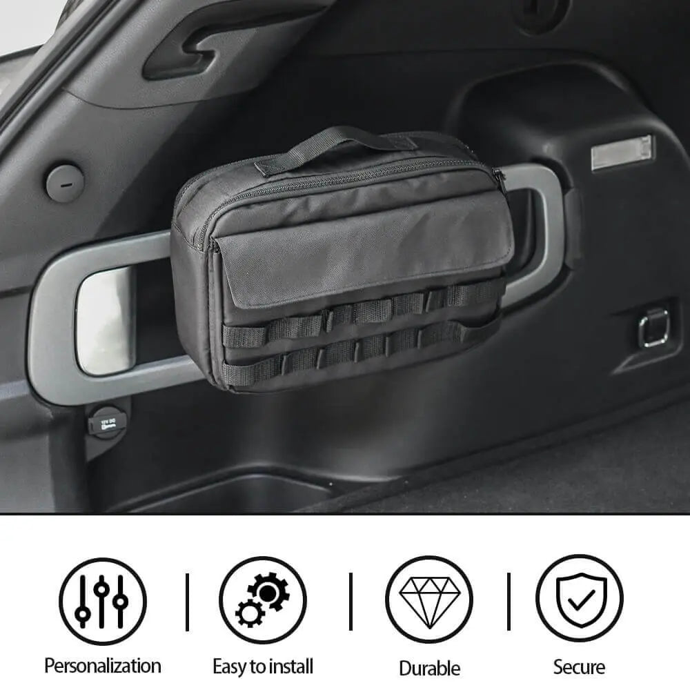 For Jeep Cherokee & Wrangler JL JK TJ JT Trunk Canvas Storage Bag Tool Kit & Cargo Organizer Saddlebag