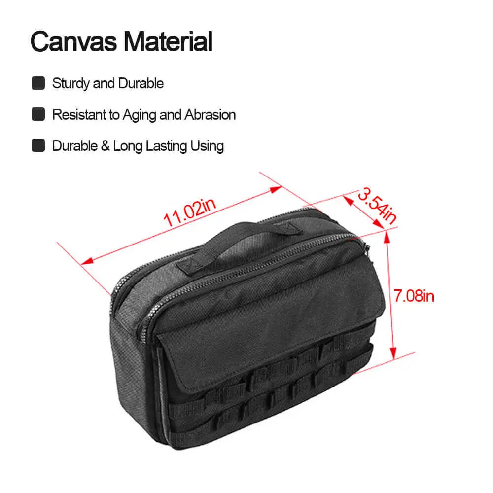 For Jeep Cherokee & Wrangler JL JK TJ JT Trunk Canvas Storage Bag Tool Kit & Cargo Organizer Saddlebag