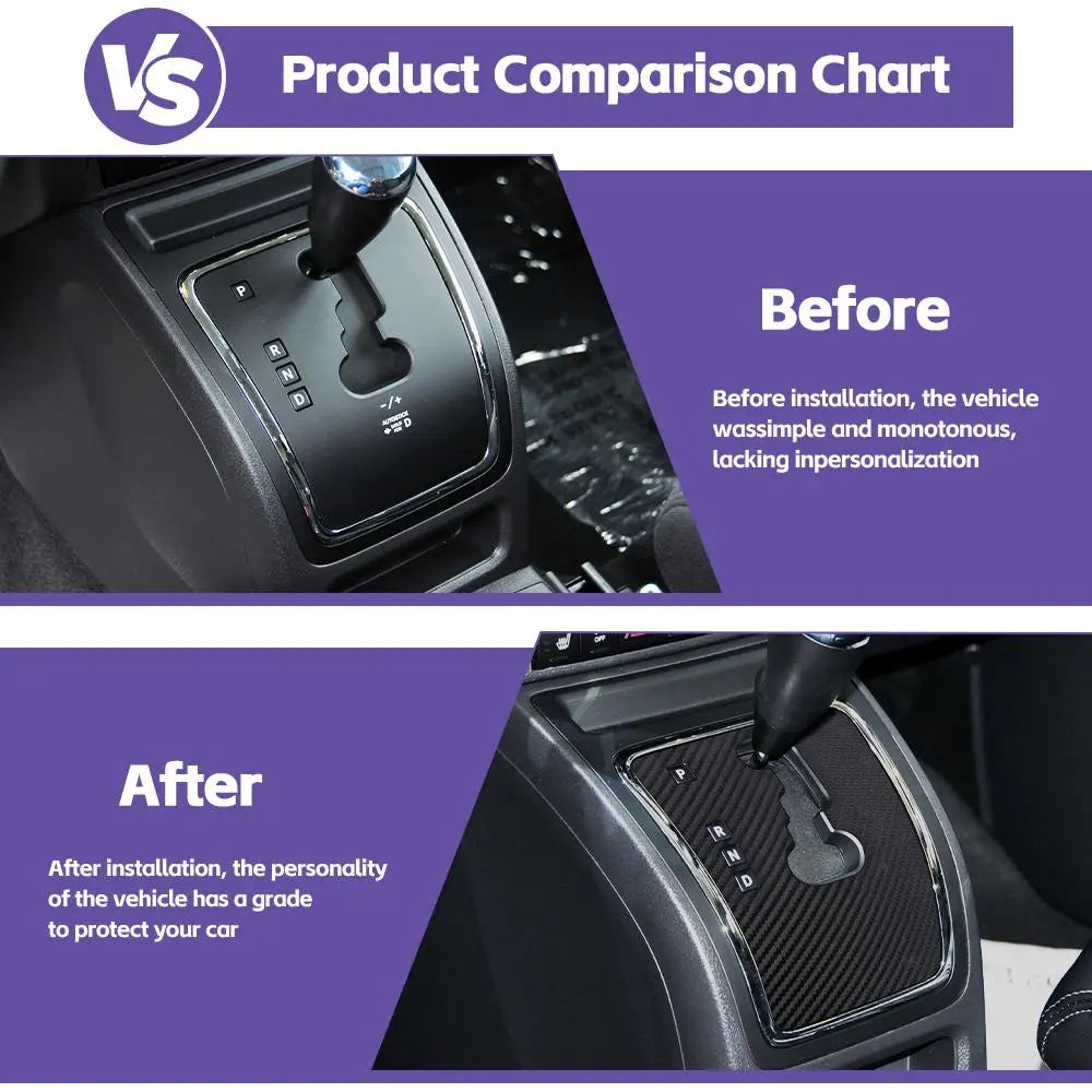 For Jeep Compass 07-16/Patriot 11-16 Gear Shift Panel Decor Trim Carbon Fiber