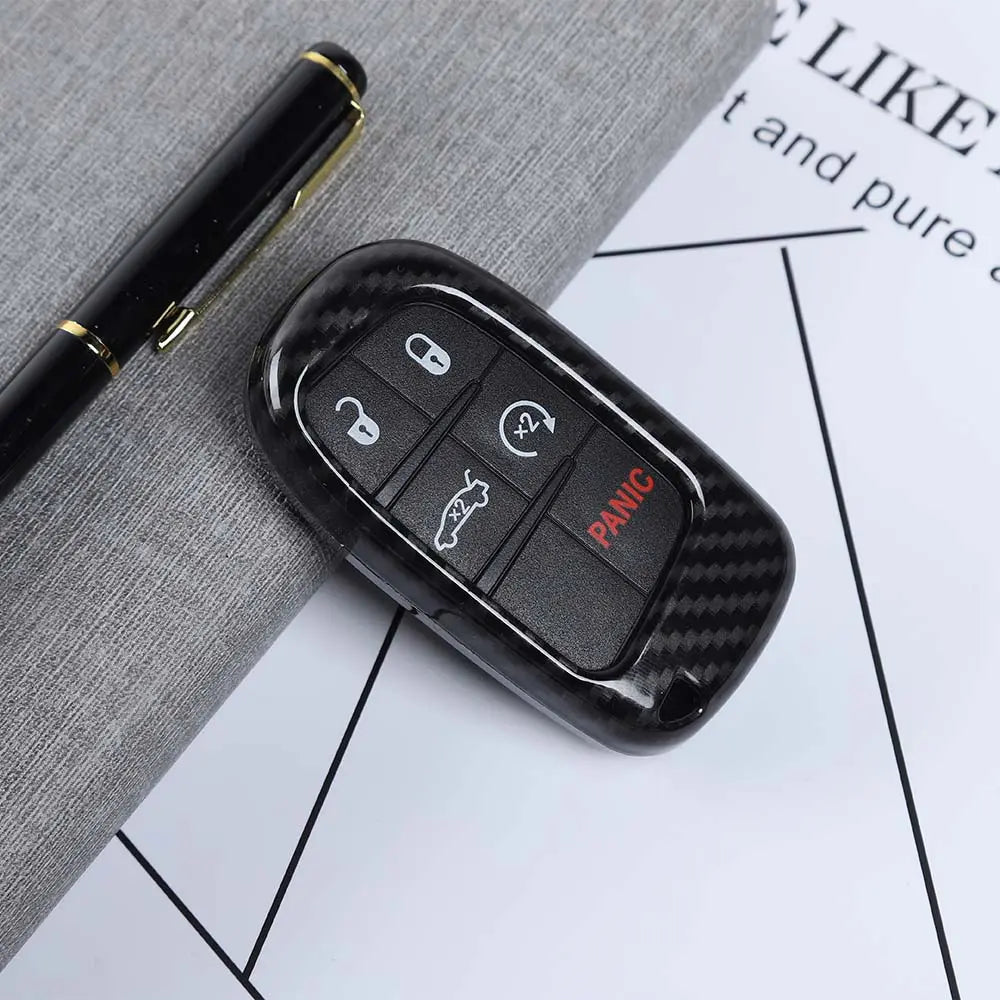 For Jeep 14-21 Grand Cherokee WK2/ 15+ Renegade/ 17+ Compass Key Fob Cover Skin Case Protection