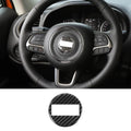 For Jeep Renegade 16+/ Grand Cherokee 11-21/ Cherokee14+/ Wrangler JK 11-18 Steering Wheel Center Trim Cover Soft Carbon Fiber