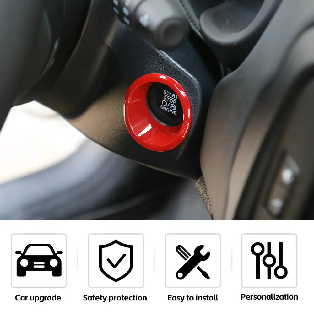 For Jeep 2015+ Renegade & 2017-2021 Compass Engine Start Stop Button Trim Ring Cover