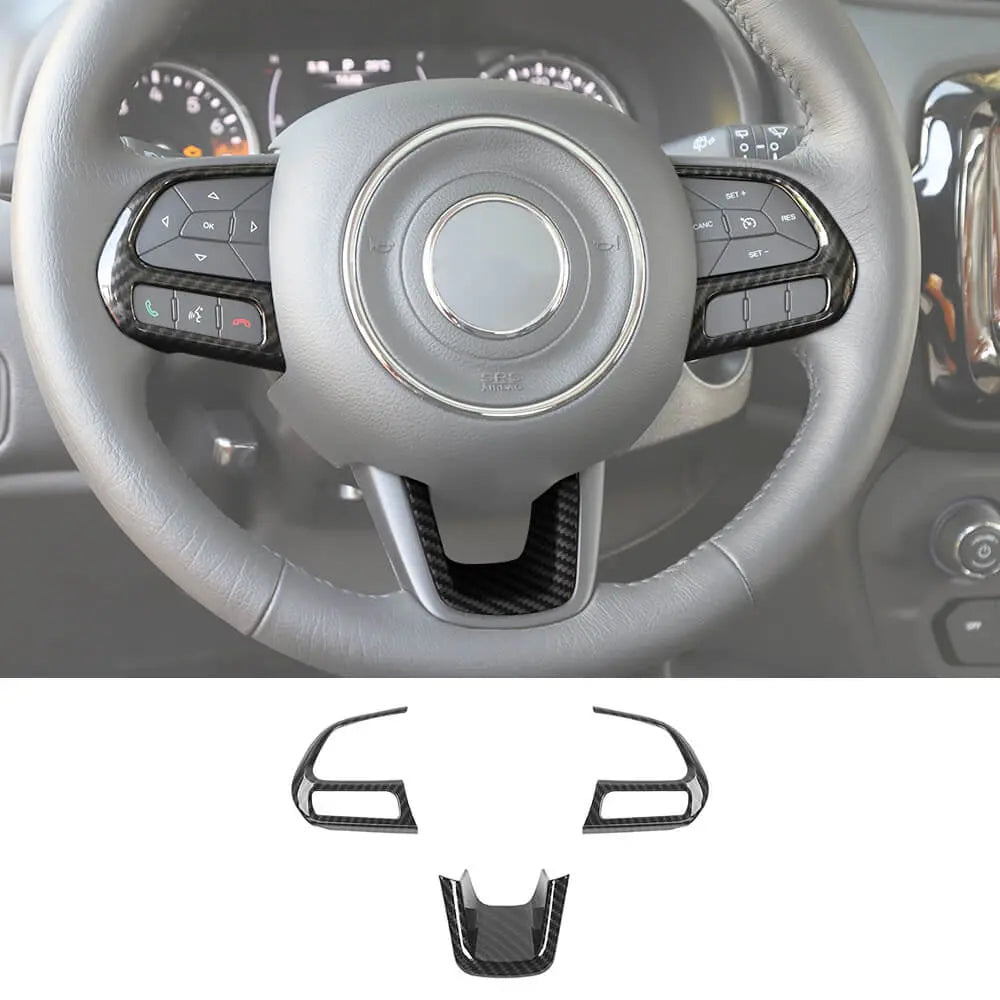 For Jeep Renegade 2015+ & Compass 2017-2021 Steering Wheel Cover Trim