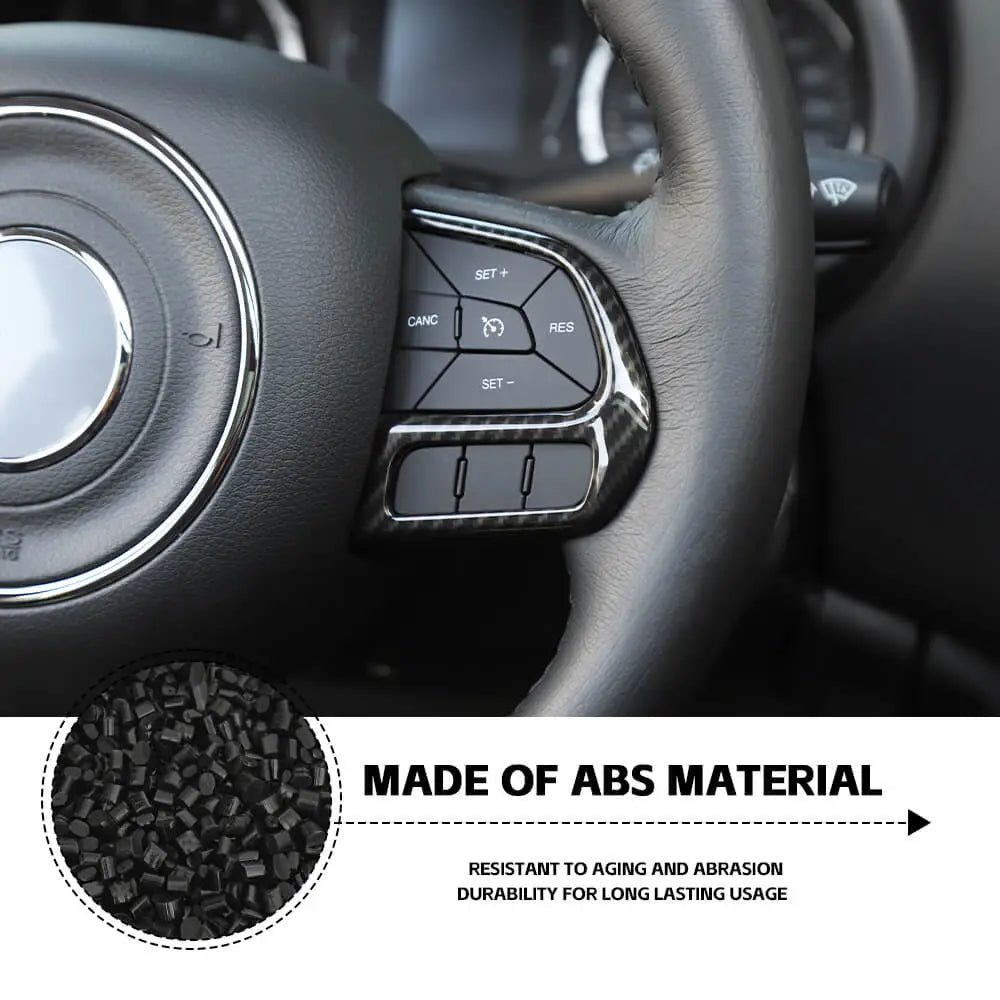For Jeep Renegade 2015+ & Compass 2017-2021 Steering Wheel Cover Trim