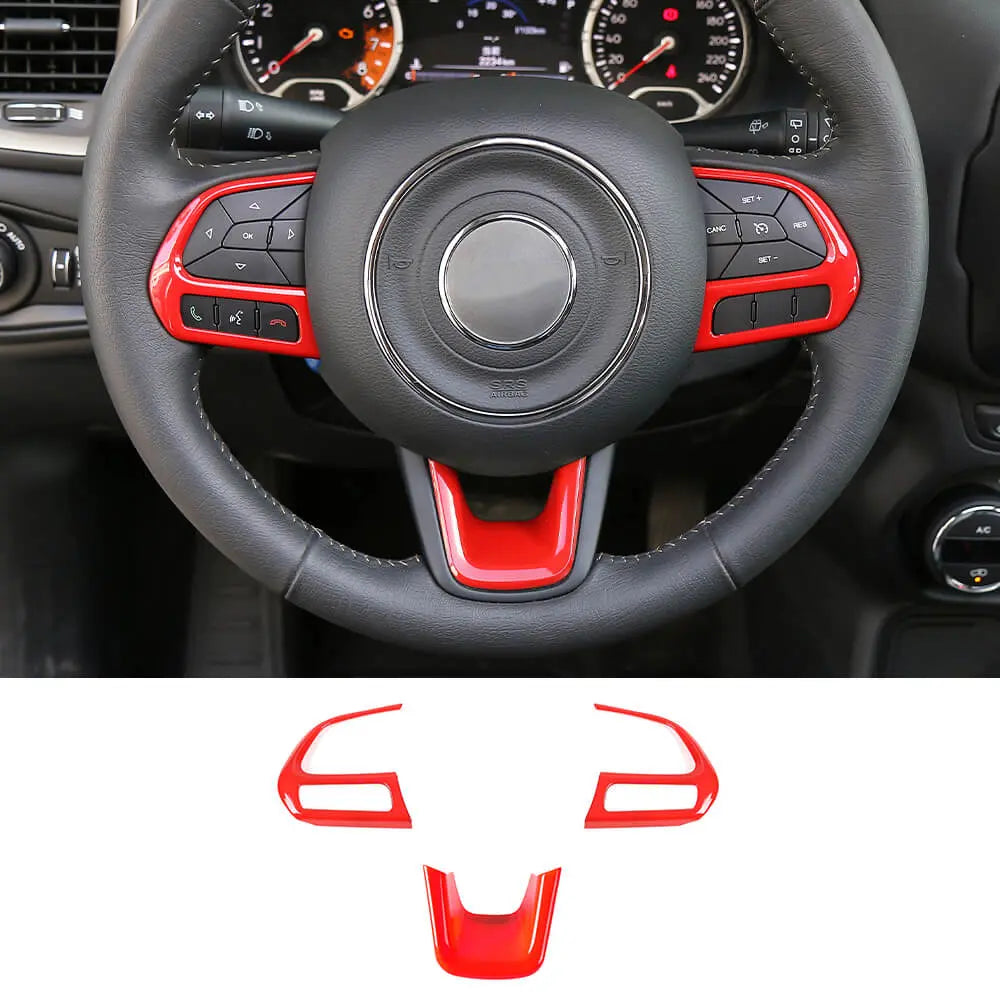 For Jeep Renegade 2015+ & Compass 2017-2021 Steering Wheel Cover Trim