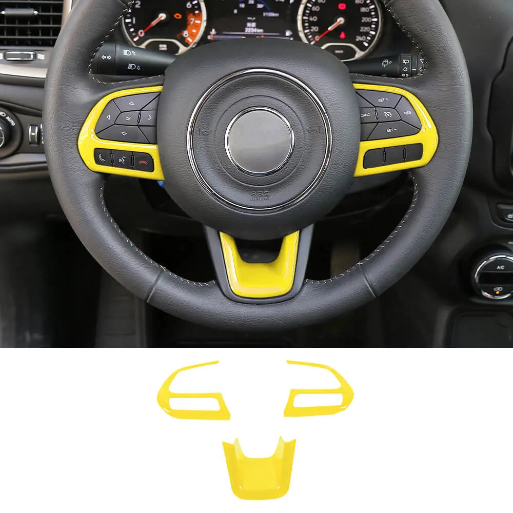 For Jeep Renegade 2015+ & Compass 2017-2021 Steering Wheel Cover Trim