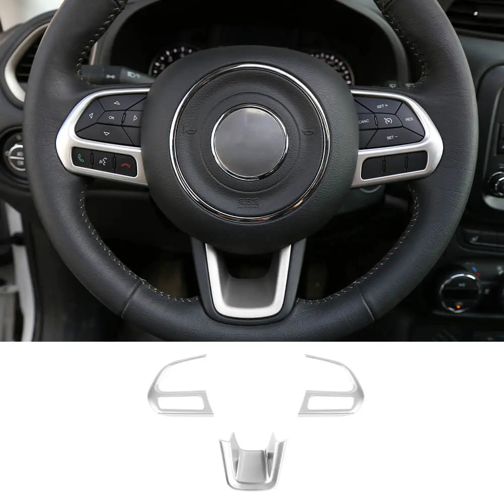 For Jeep Renegade 2015+ & Compass 2017-2021 Steering Wheel Cover Trim