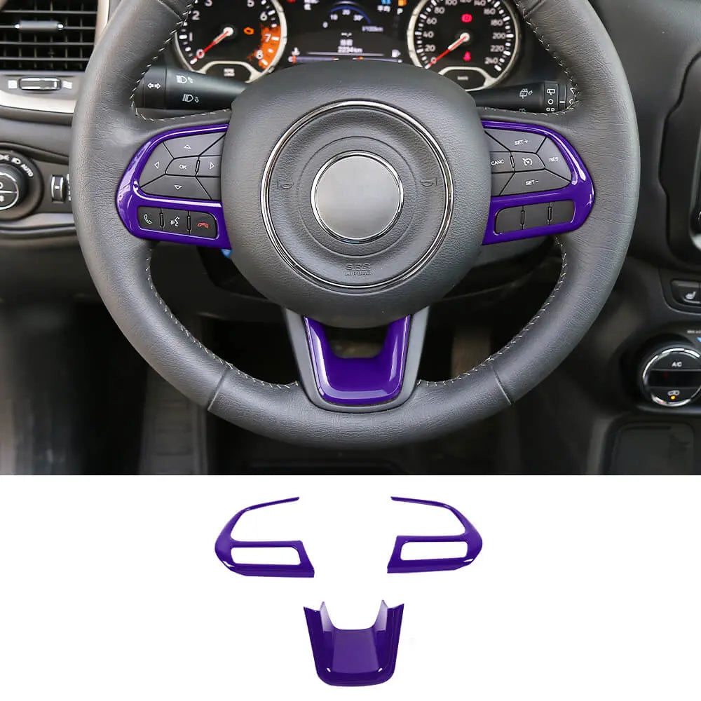 For Jeep Renegade 2015+ & Compass 2017-2021 Steering Wheel Cover Trim