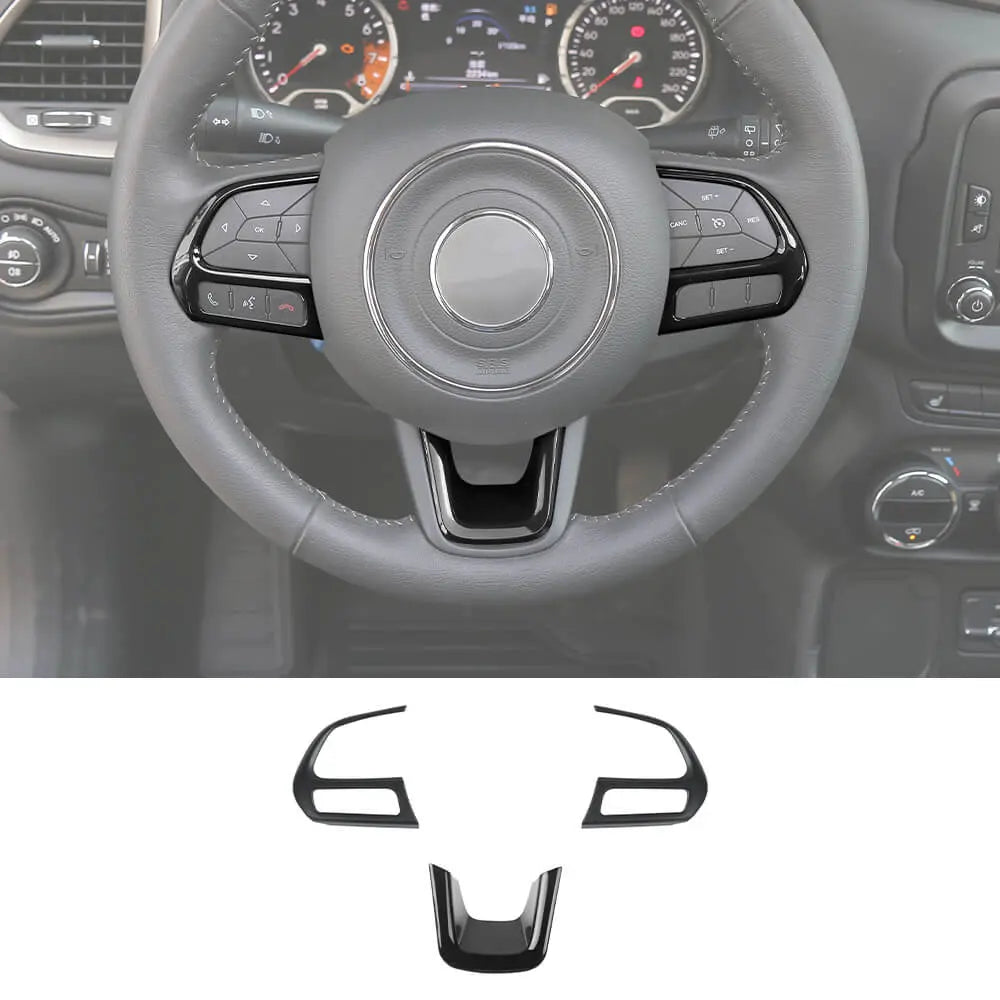 For Jeep Renegade 2015+ & Compass 2017-2021 Steering Wheel Cover Trim