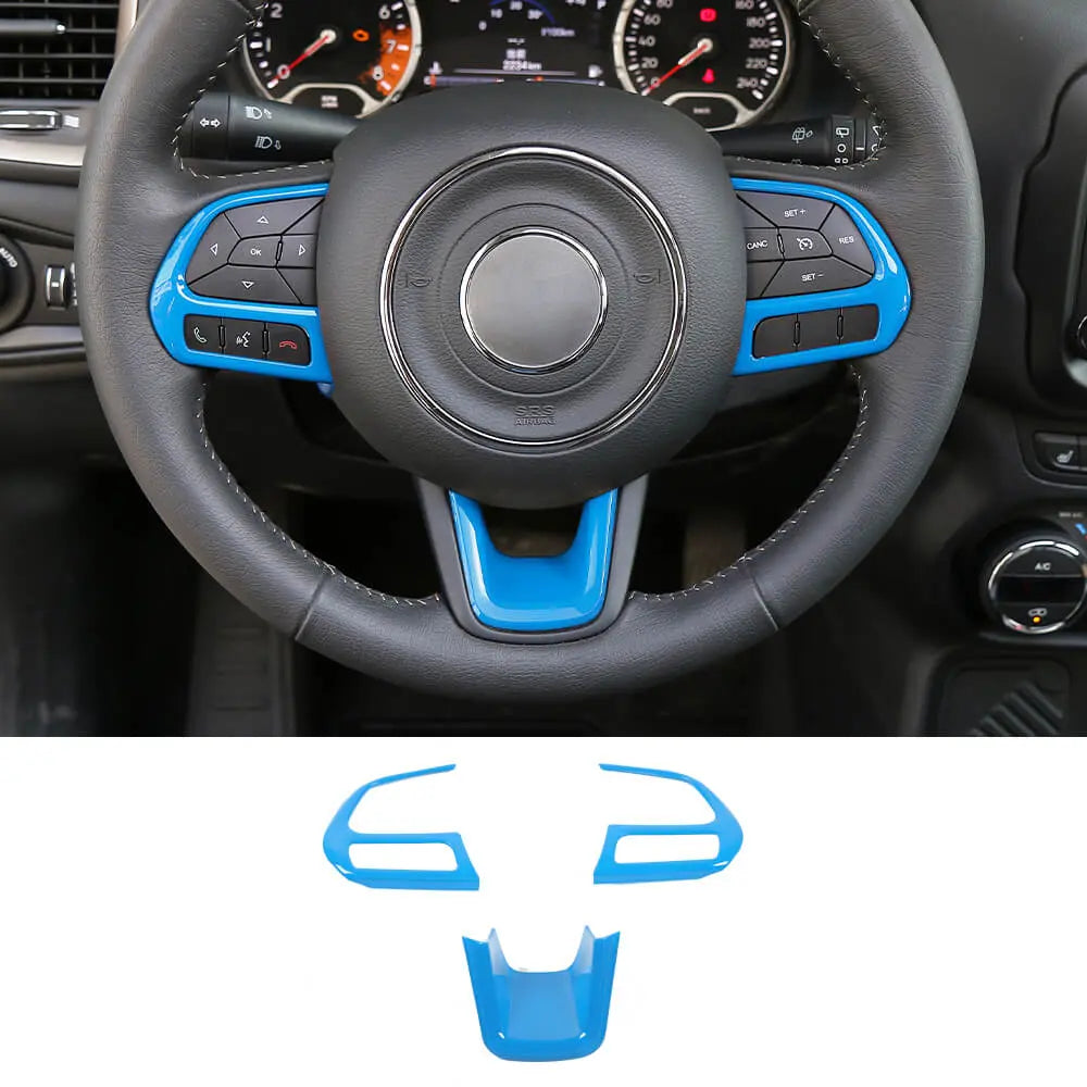 For Jeep Renegade 2015+ & Compass 2017-2021 Steering Wheel Cover Trim