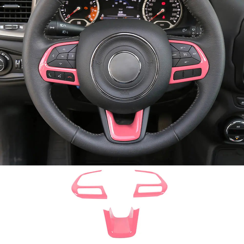 For Jeep Renegade 2015+ & Compass 2017-2021 Steering Wheel Cover Trim
