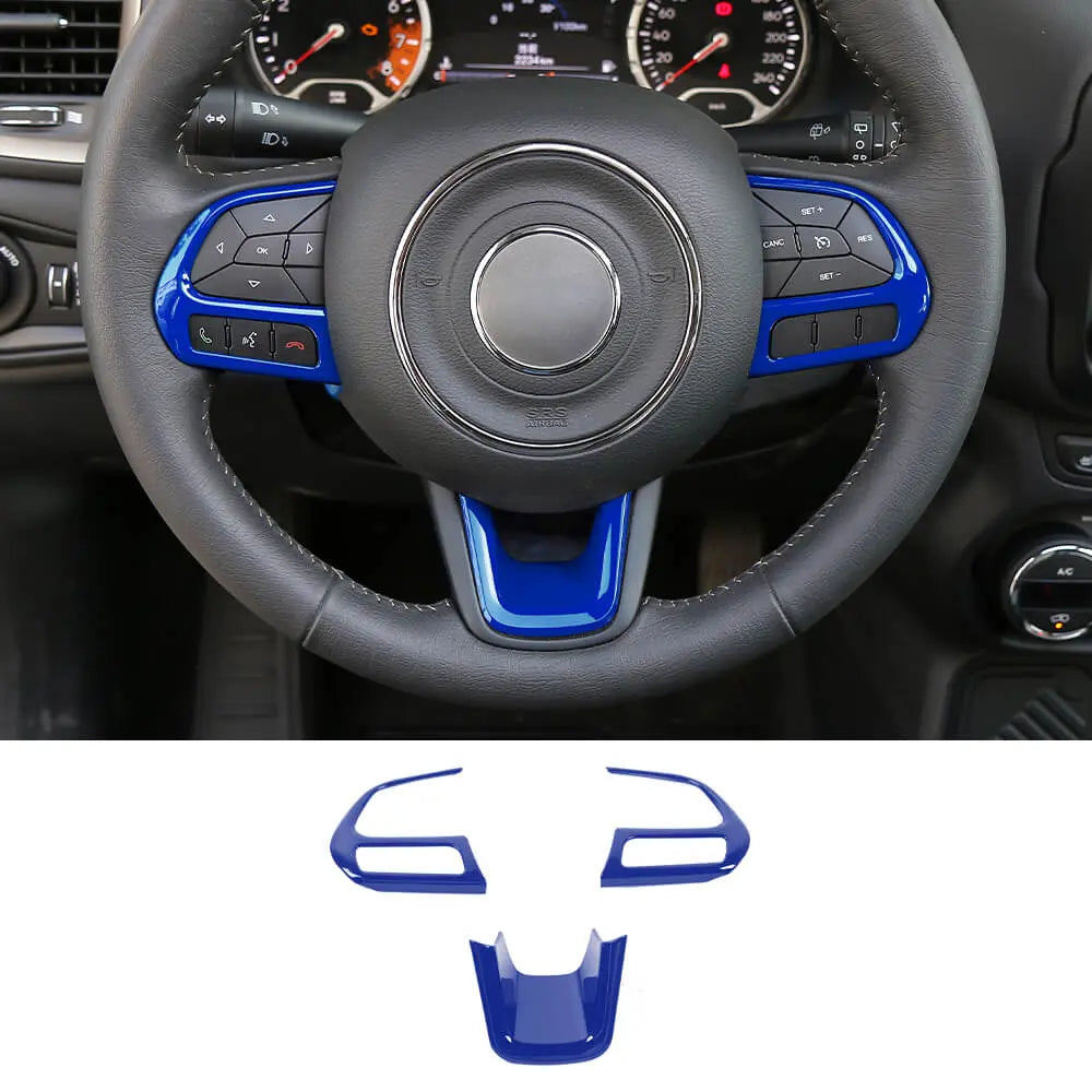 For Jeep Renegade 2015+ & Compass 2017-2021 Steering Wheel Cover Trim