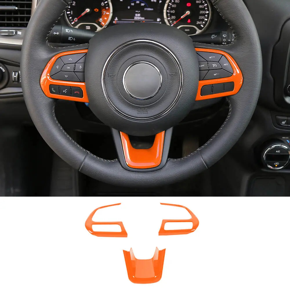 For Jeep Renegade 2015+ & Compass 2017-2021 Steering Wheel Cover Trim