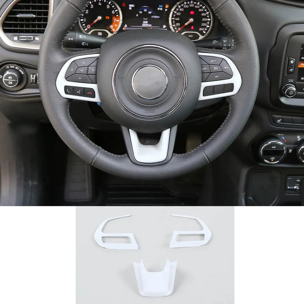 For Jeep Renegade 2015+ & Compass 2017-2021 Steering Wheel Cover Trim