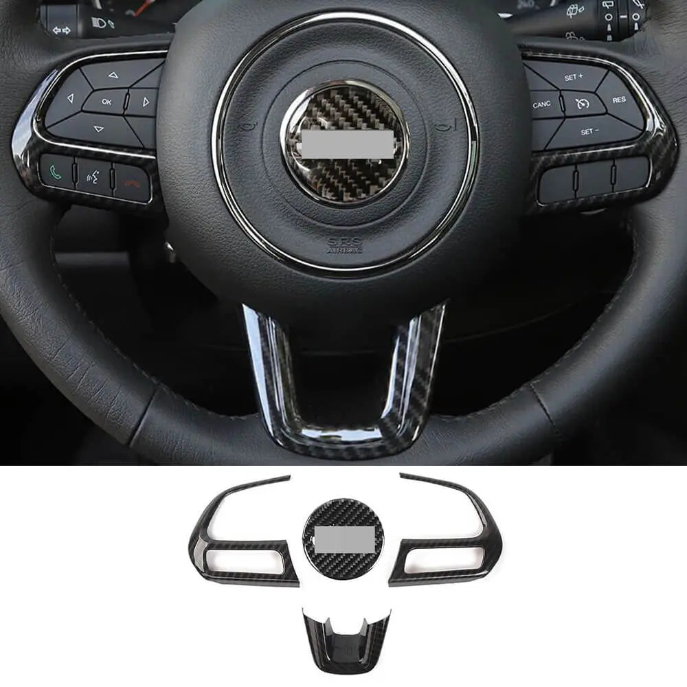 For Jeep Renegade 2015+ & Compass 2017-2021 Steering Wheel Frame Trim Decor Cover 4 Pcs