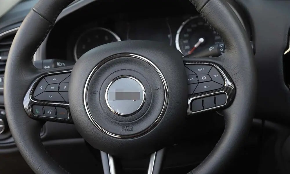 For Jeep Renegade 2015+ & Compass 2017-2021 Steering Wheel Frame Trim Decor Cover 4 Pcs