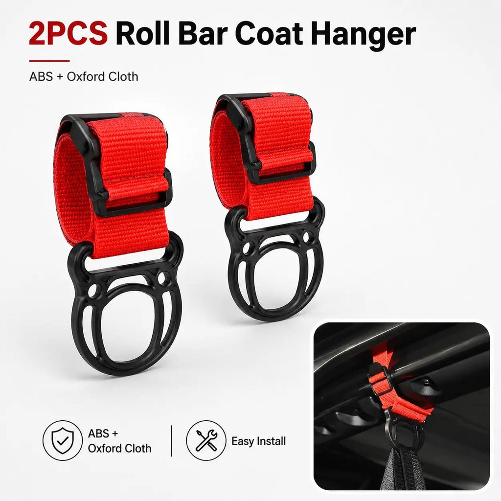 For Jeep Universal 2PCS Roll Bar Coat Hanger Clothes Hook