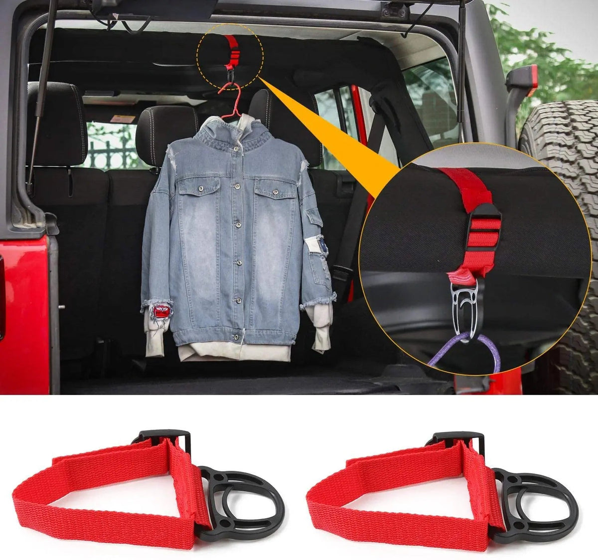 For Jeep Universal 2PCS Roll Bar Coat Hanger Clothes Hook