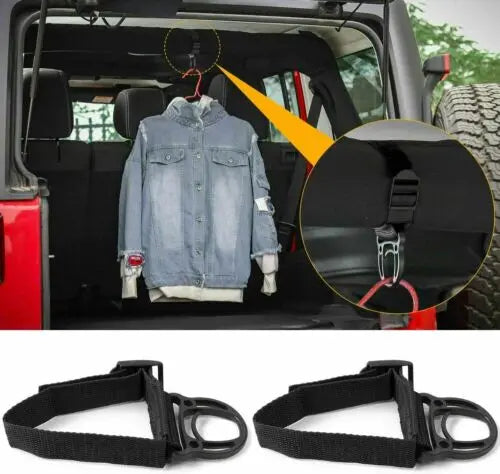 For Jeep Universal 2PCS Roll Bar Coat Hanger Clothes Hook