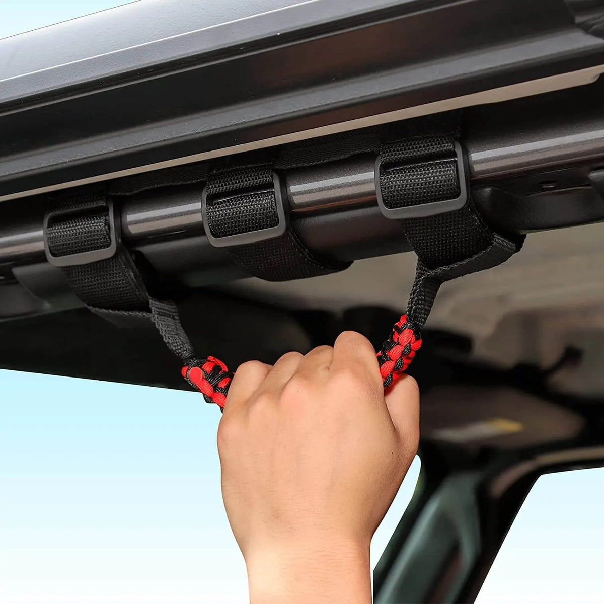 For Jeep Wrangler JL JK TJ YJ & Gladiator JT Roll Bar Grab Handles Paracord Grip Handle 4PCS