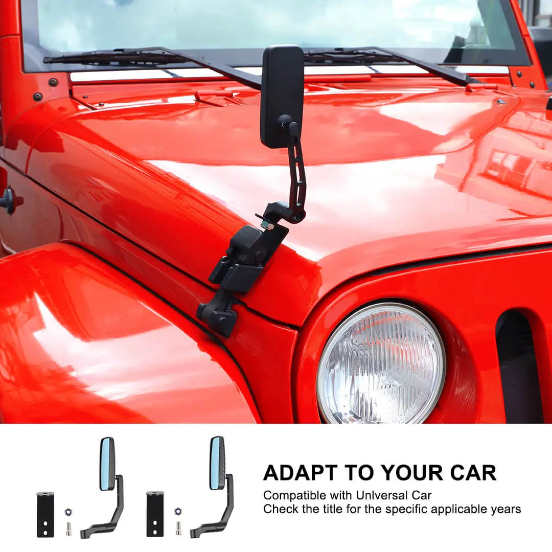 For Jeep Wrangker JK TJ Exterior Engine Hood Buckle Mirror Rearview Accessories
