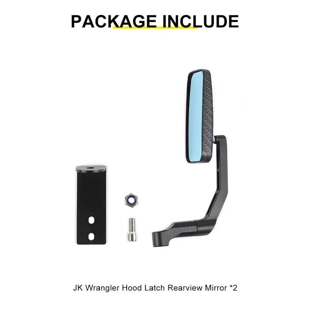 For Jeep Wrangker JK TJ Exterior Engine Hood Buckle Mirror Rearview Accessories