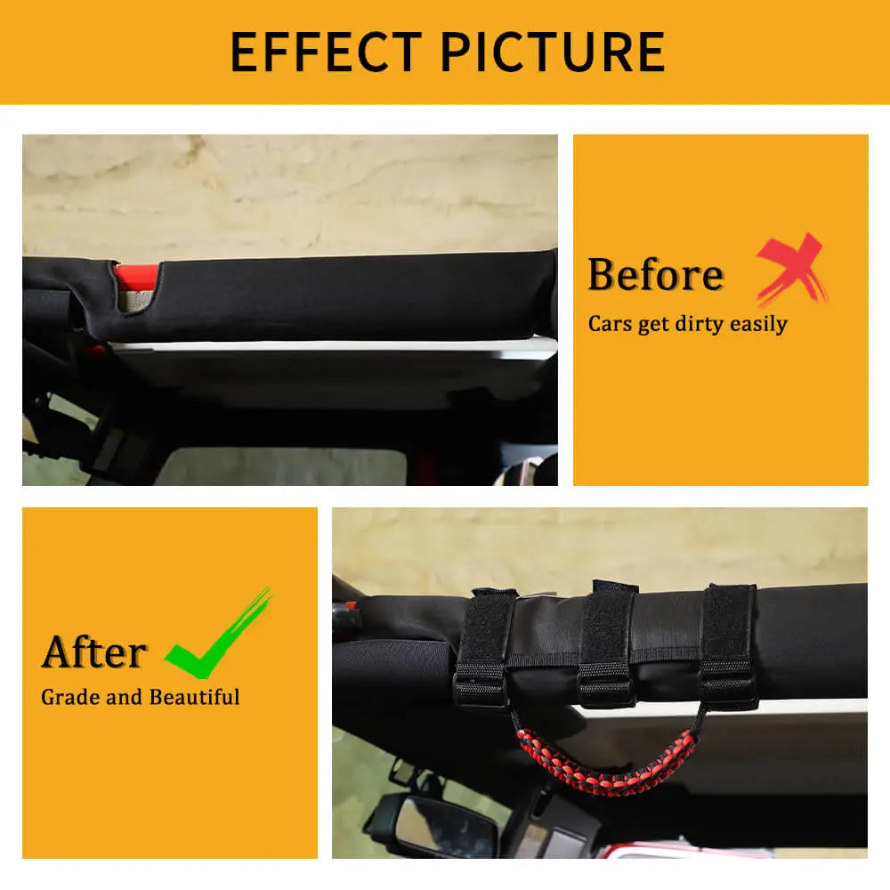 For Jeep Wrangler CJ LJ YJ TJ JK JL & Gladiator JT 4 x Roll Bar Paracord Grab Grip Handle with USA Flag