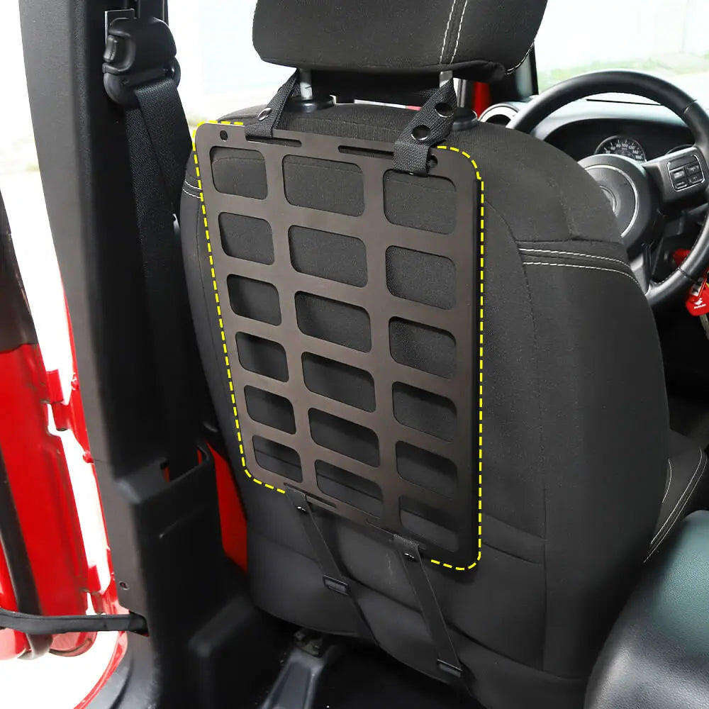 For Jeep Wrangler CJ YJ JK JL JT Aluminum Seat Back Backrest Storage Board Rack Luggage Holder