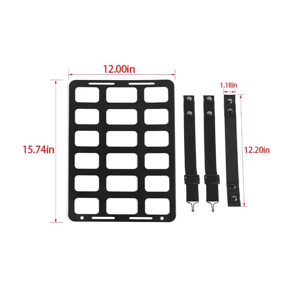 For Jeep Wrangler CJ YJ JK JL JT Aluminum Seat Back Backrest Storage Board Rack Luggage Holder