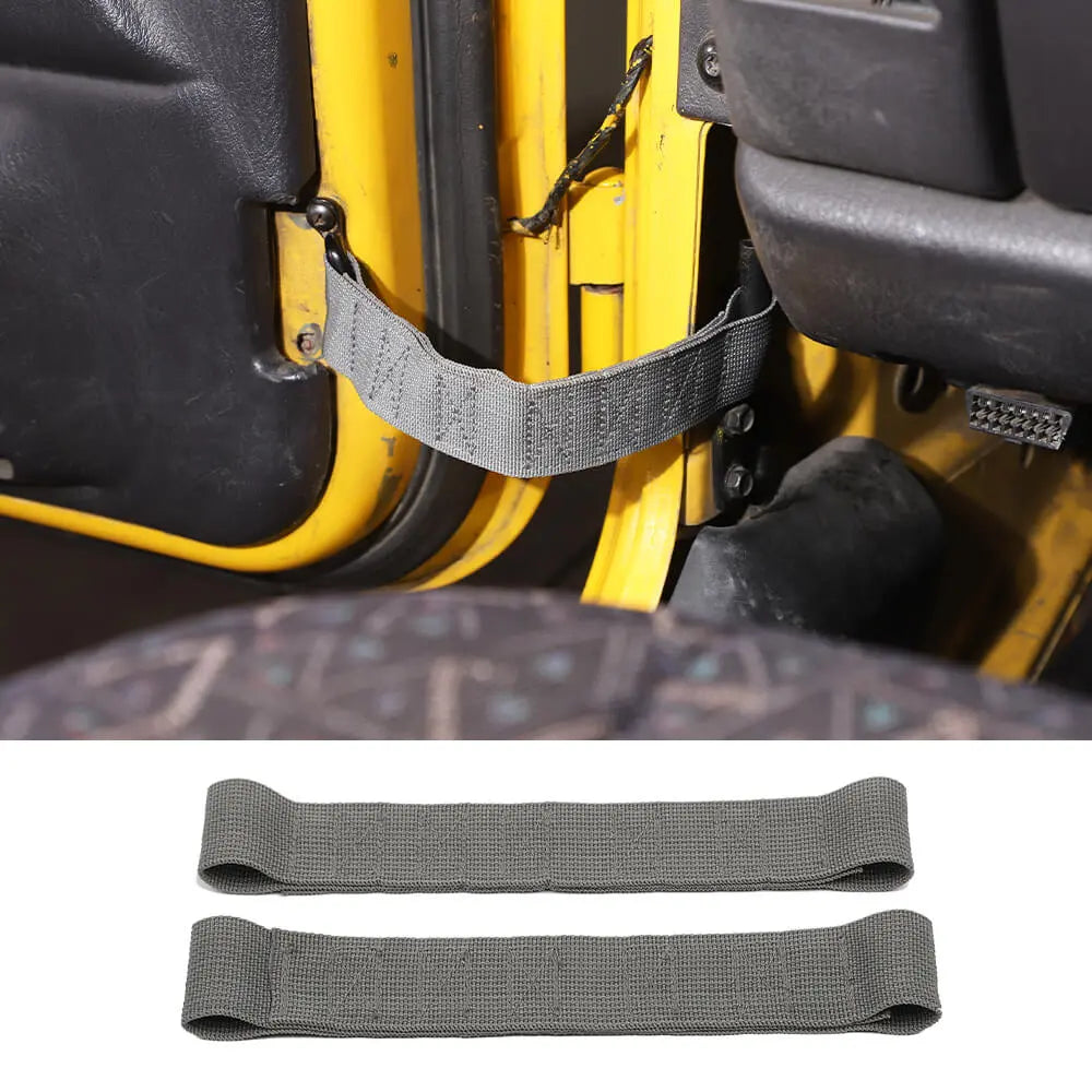 For Jeep Wrangler CJ YJ TJ JK Front & Rear Heavy Duty Door Limiting Check Strap 2PCS