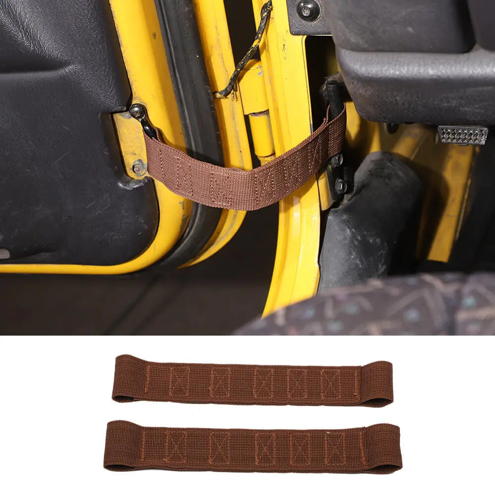 For Jeep Wrangler CJ YJ TJ JK Front & Rear Heavy Duty Door Limiting Check Strap 2PCS