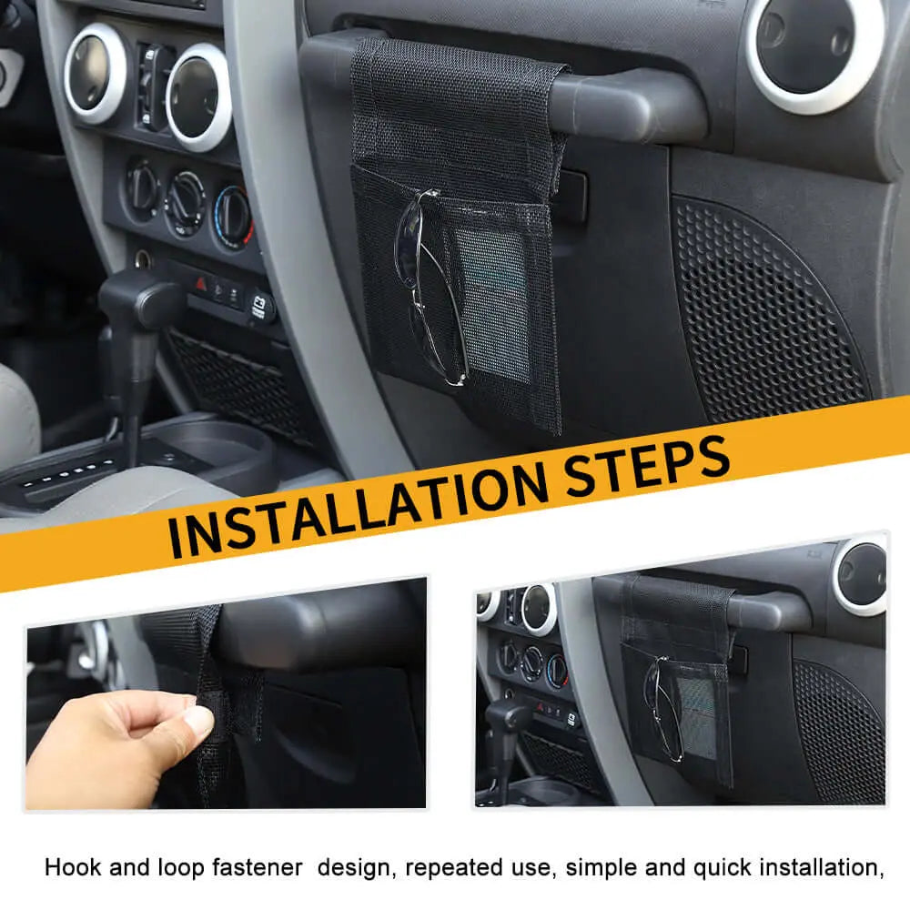 For Jeep Wrangler CJ YJ TJ JK JKU JL Co-Pilot Grab Bar Handle Hanging Storage Bags