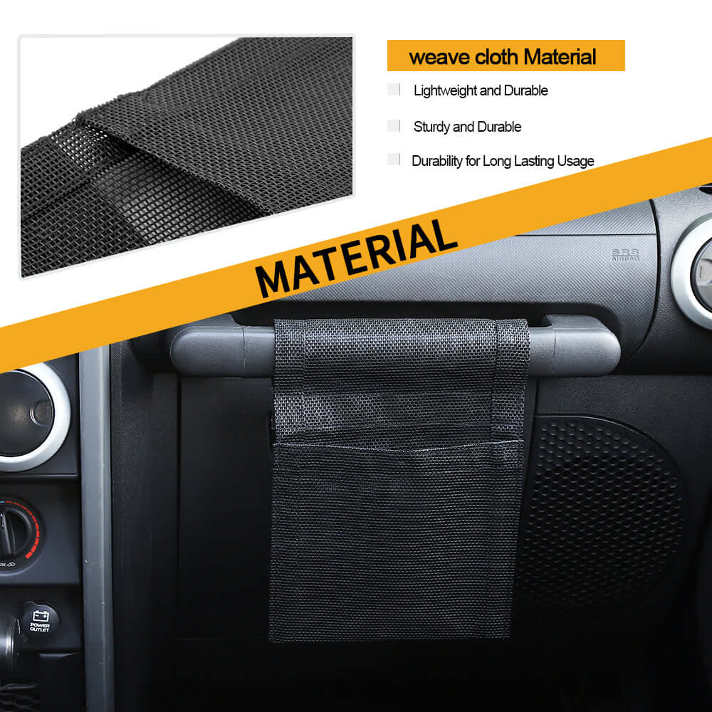 For Jeep Wrangler CJ YJ TJ JK JKU JL Co-Pilot Grab Bar Handle Hanging Storage Bags