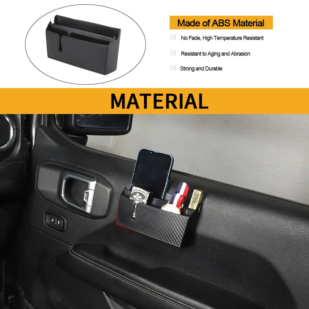 For Jeep Wrangler CJ YJ TJ JK JKU JL JLU JT /Patriot Passenger Storage Box Double Compartment Organizer  Carbon Fiber