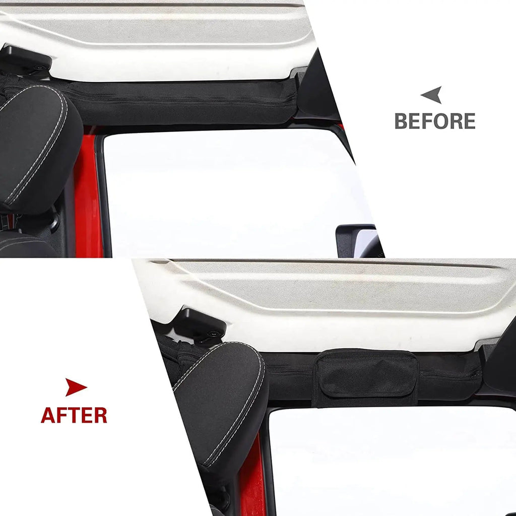 For Jeep Wrangler CJ YJ TJ JK JKU JL JLU & Gladiator JT Roll Bar Sunglasses Holder Storage Bag