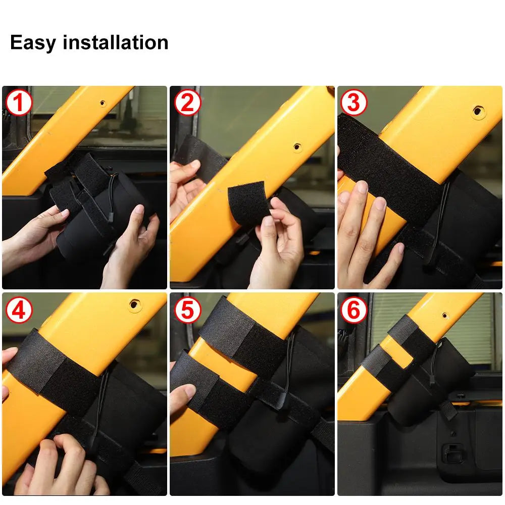 For Jeep Wrangler CJ YJ TJ JK JL JT Bandage Roll Bar Fire Extinguisher Holder Small